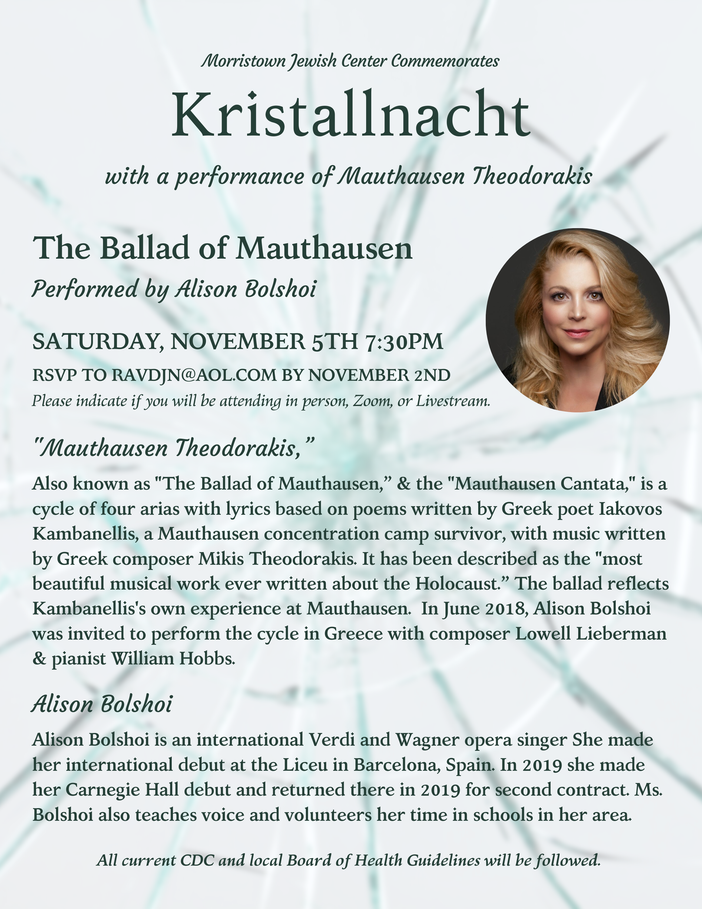 Commemorate Kristallnacht - The Ballad of Mauthausen Performed by Allison Bolshoi