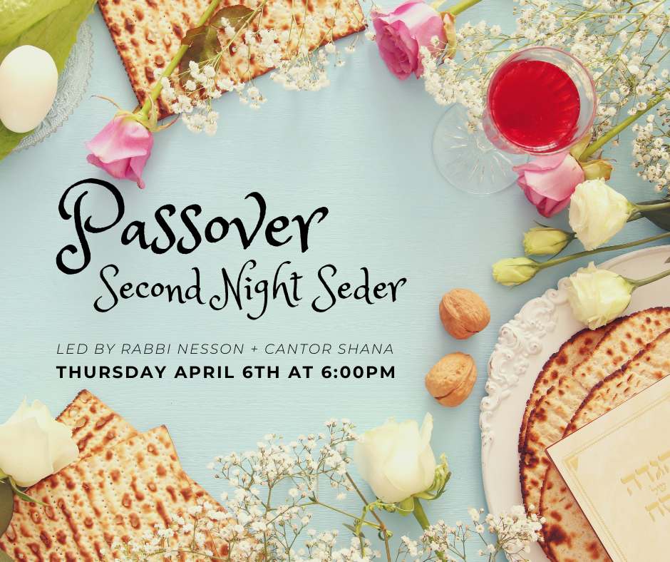 Passover Second Night Seder Morristown Jewish Center Conservative